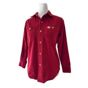 Vintage ‘90s Polo by Ralph Lauren Red Corduroy 3/4 Sleeve Button Front Shirt